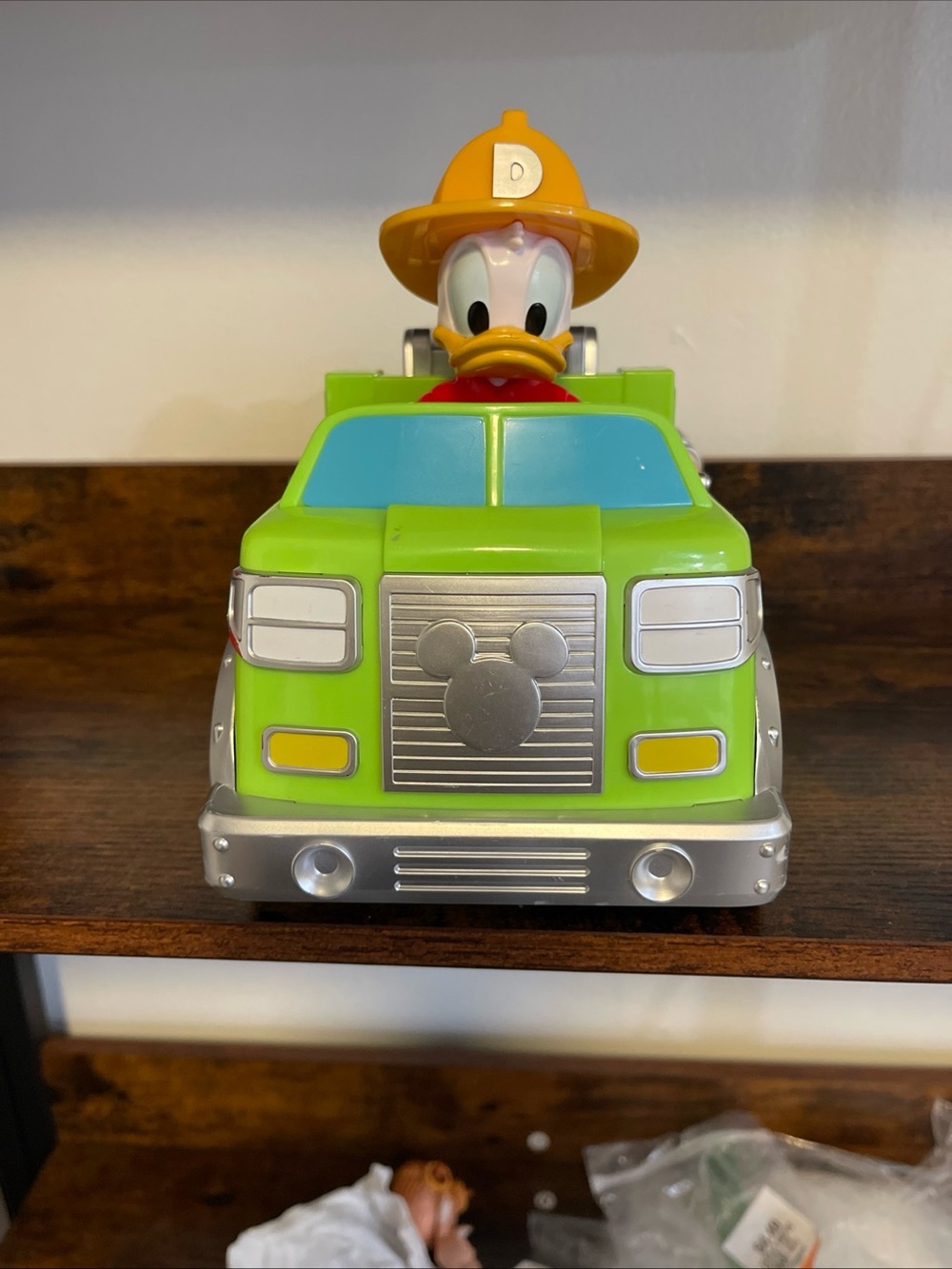Disney Donald Duck Lime Green Toy with Yellow,missing control